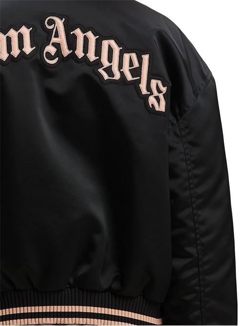 Black front zip jacket PALM ANGELS | PWEH027S25FAB0011030